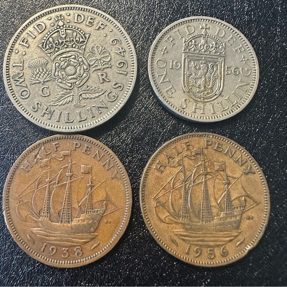 Vintage British Coin Set – 4 Pre-Decimal Coins - Picture 2 of 10